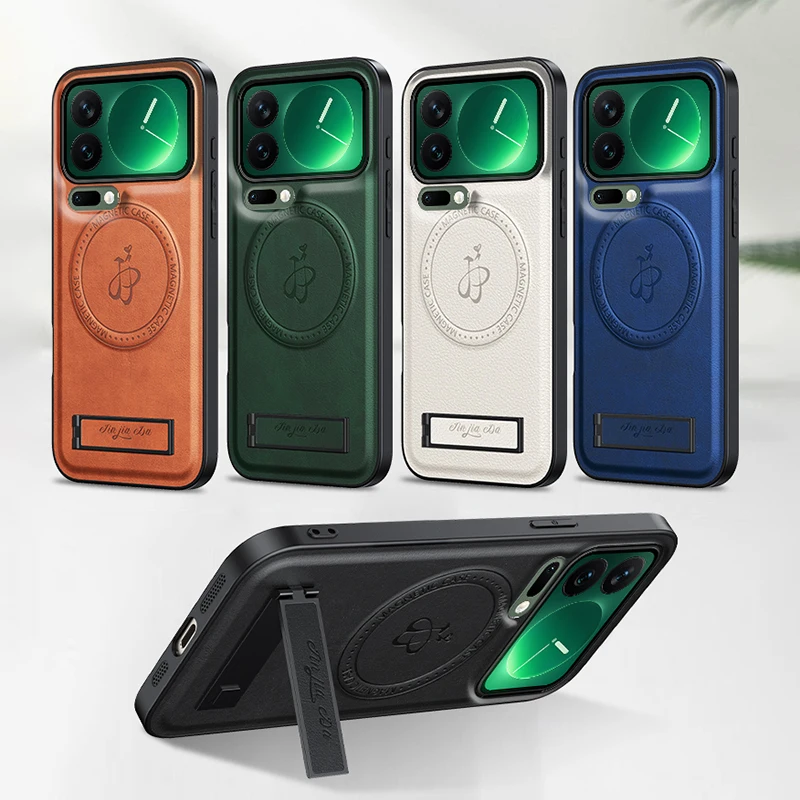 Кожаный чехол-подставка для Xiaomi Mi 17 Pro Max 17 Pro с магнитным держателем, защитная пленка для камеры Mag-safe Charge, мягкий чехол Fundas (art.: 3920d2a2c22fc) - 3920d2a2c22fc