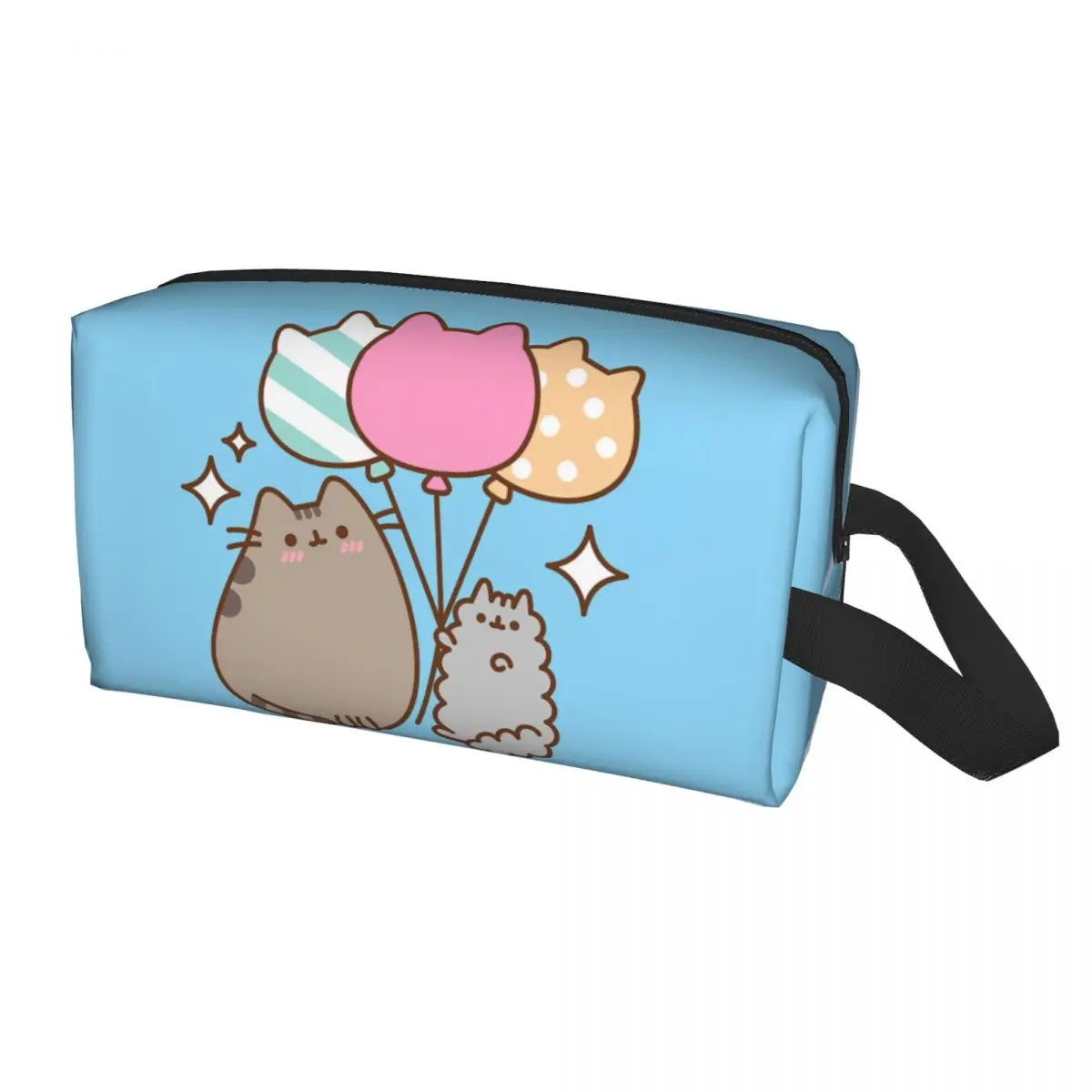 

Fashion Kitten Cartoon Travel Toiletry Bag Women Kitty Cat Balloons Cosmetic Makeup Organizer Beauty Storage Dopp Kit