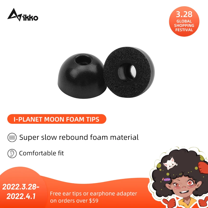 

IKKO I-Planet Foam Tips High Quality Memory Foam Eartips for In-ear Earphone Size S/M/L Sponge Earphones Tips