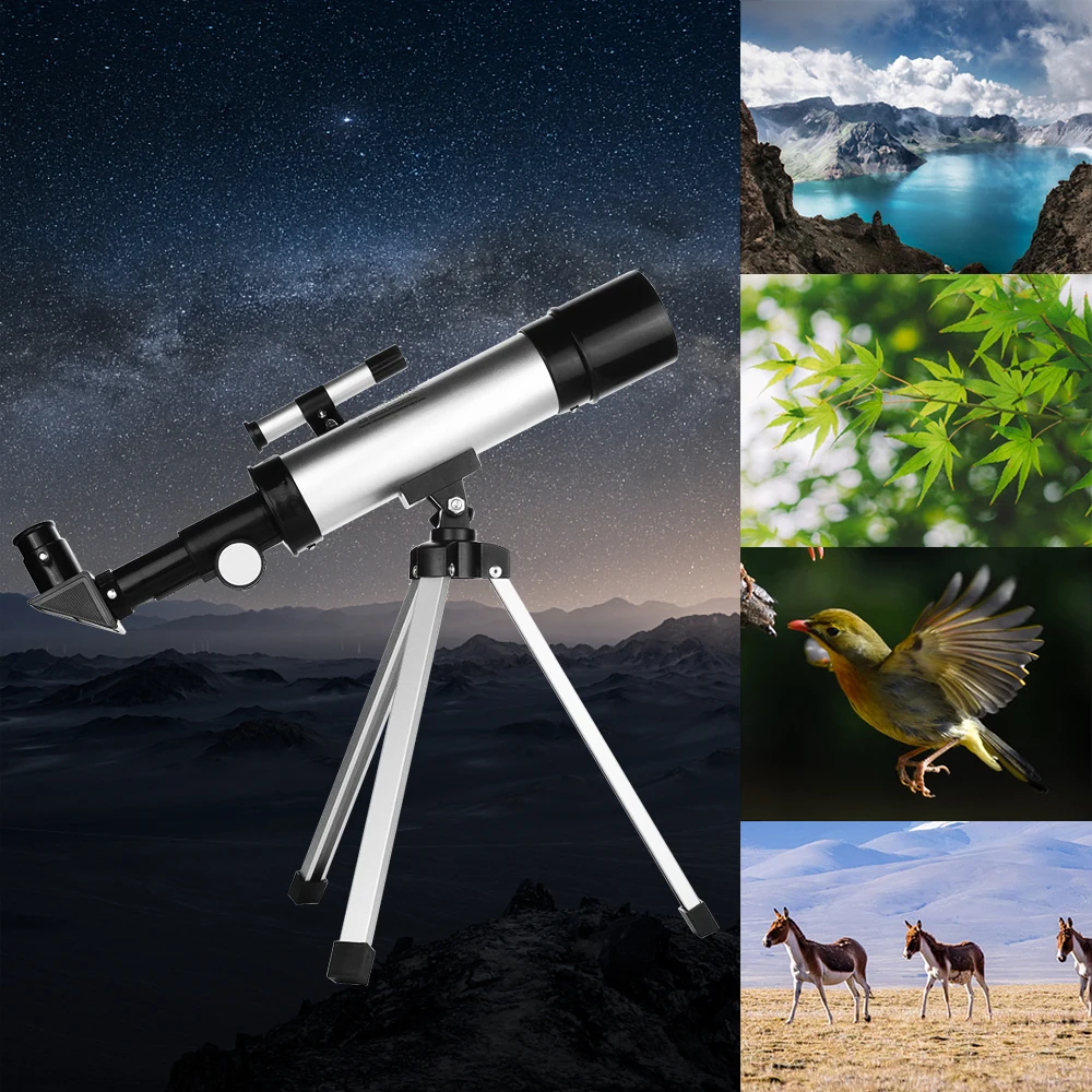 

Astronomical Telescope For Kids Beginners Outdoor Camping 90X Magnification Telescope with Finder Scope 2 Eyepieces and Tripod