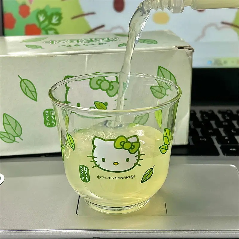 Hello Kitty Retro Glass Cup Medieval Qingyang Landscape Cup Milk Glass Girl Water Glass Summer Juice Glass Small Wine Glass