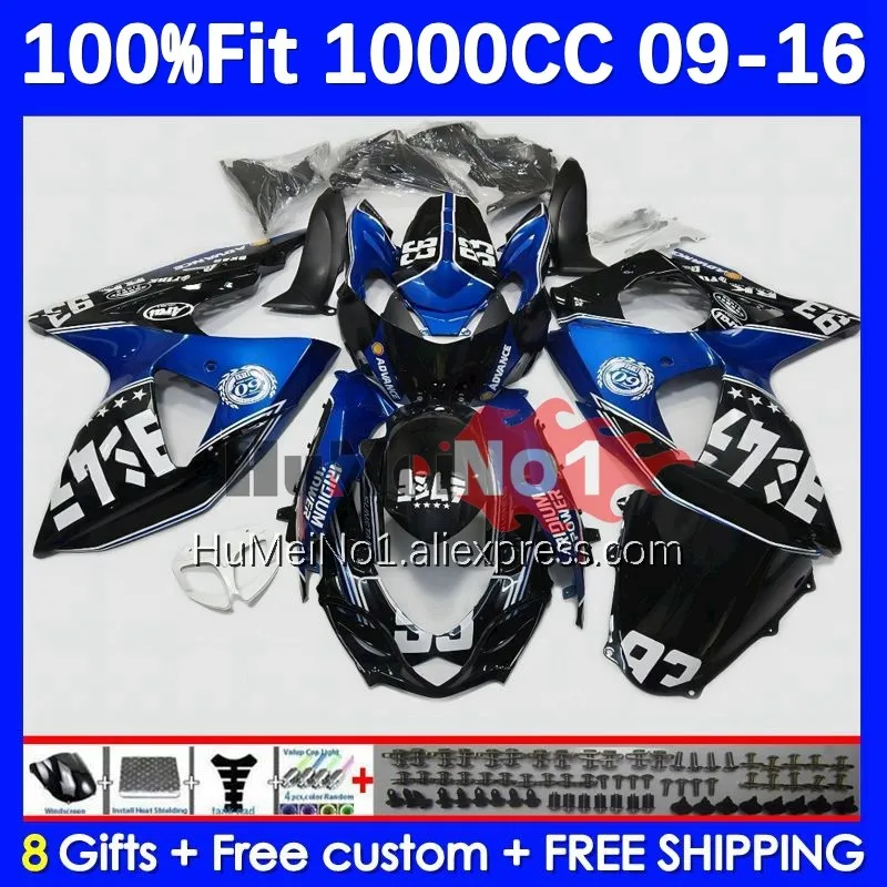 

Injection Kit For SUZUKI GSX-R1000 GSXR 1000 K9 GSXR-1000 198No.63 GSXR1000 09 10 11 12 2013 2014 2015 2016 Fairing Blue Black