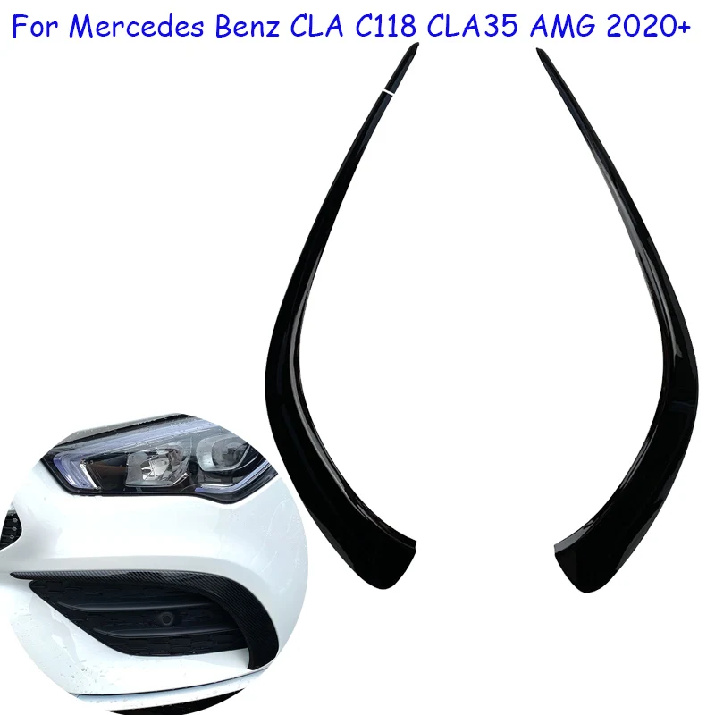 

For Mercedes Benz CLA Class C118 CLA180 CLA200 220 250 260 2020~2022 Car Front Bumper Spoiler Side Air Vent Trim Cover Stickers
