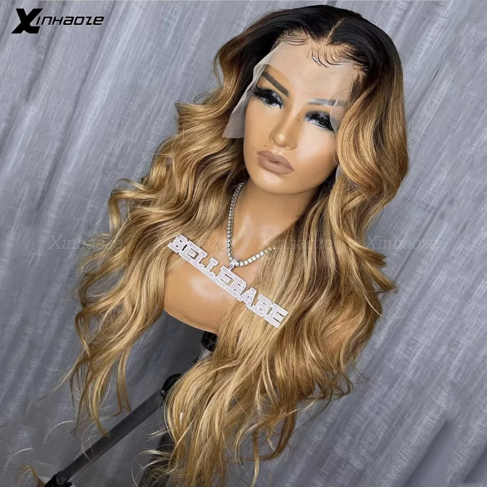 Парик с эффектом омбре 13x 6 медовая блондинка 1B/27 на сетке спереди человеческие