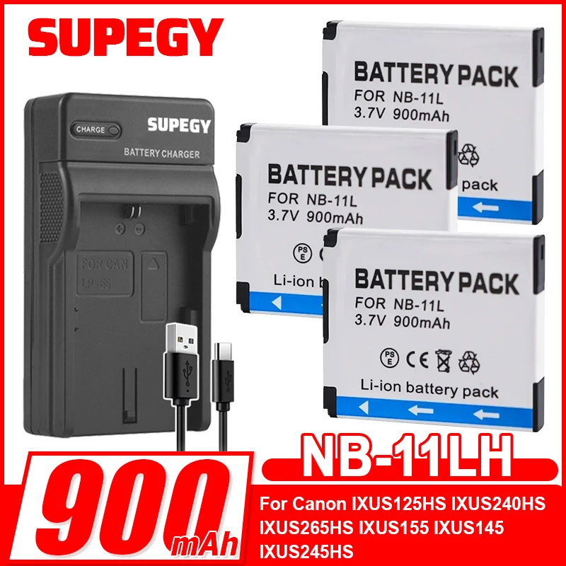 Фото Аккумулятор для камеры NB-11LH 3.7V 900mAH, совместимый с Canon IXUS125HS, IXUS240HS, IXUS265HS, IXUS155, IXUS145, IXUS245HS №1