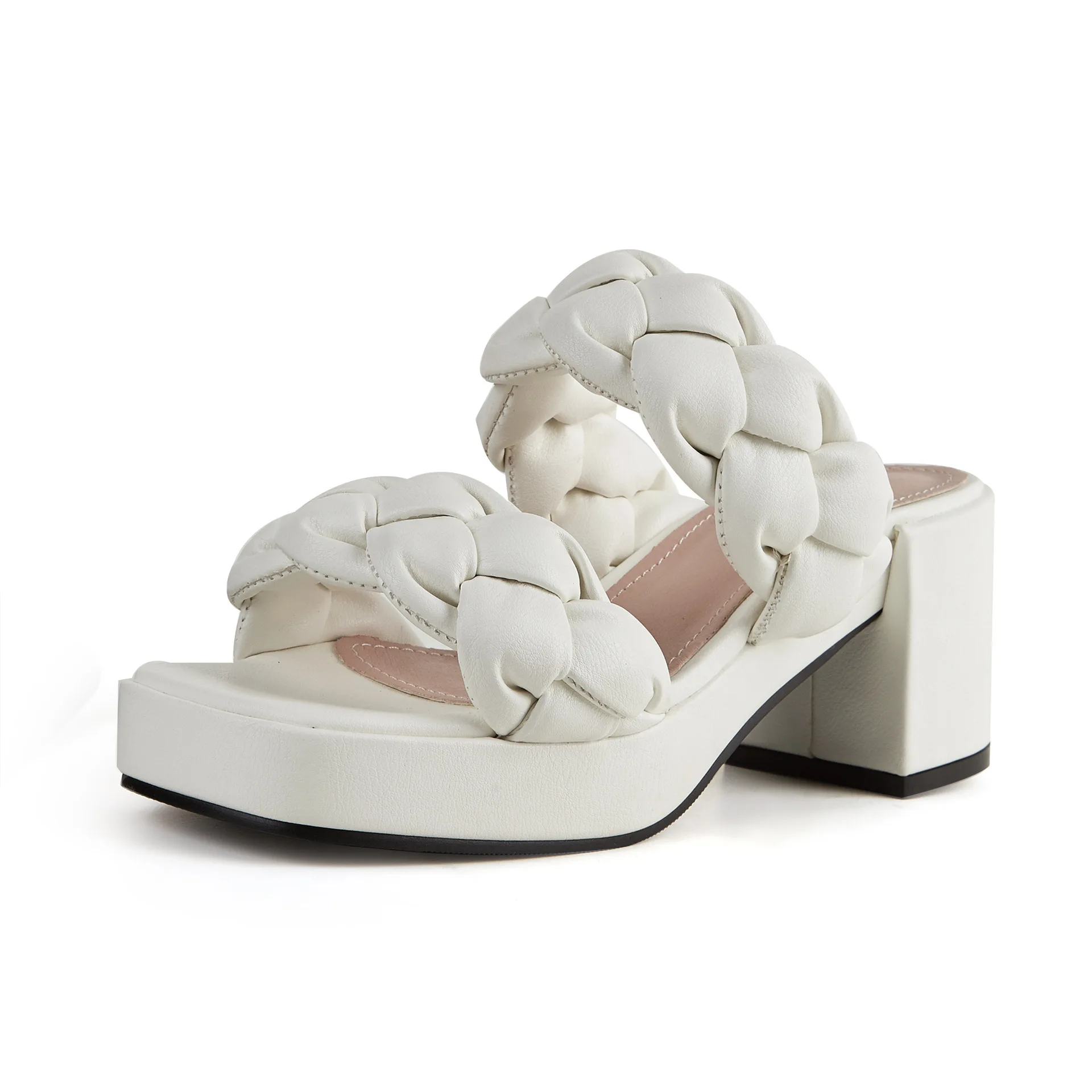 

Женские пикантные сандалии на платформе и блочном каблуке, летние модные женские повседневные туфли из искусственной кожи на каблуке