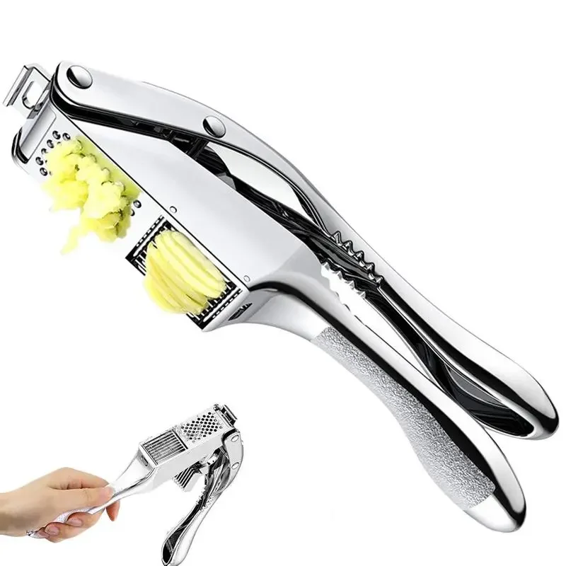 

Steel Garlic Slicer 2 In 1 Garlic Presser Garlic Mincer & Slicer Aluminum Alloy Body Garlic Press With Stainless Steel