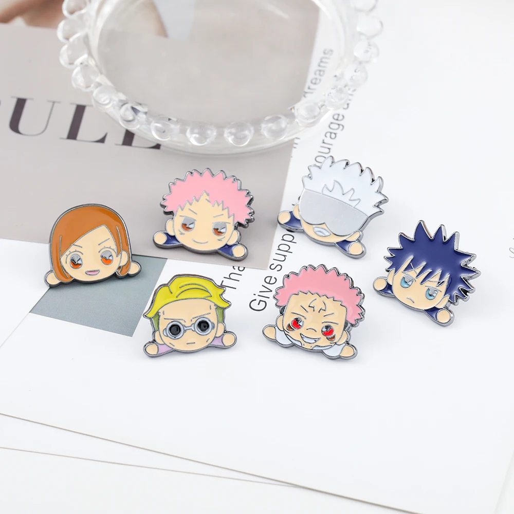 Аниме ююютсу Kaisen броши булавка милый мультяшный рисунок эмалированная одежда