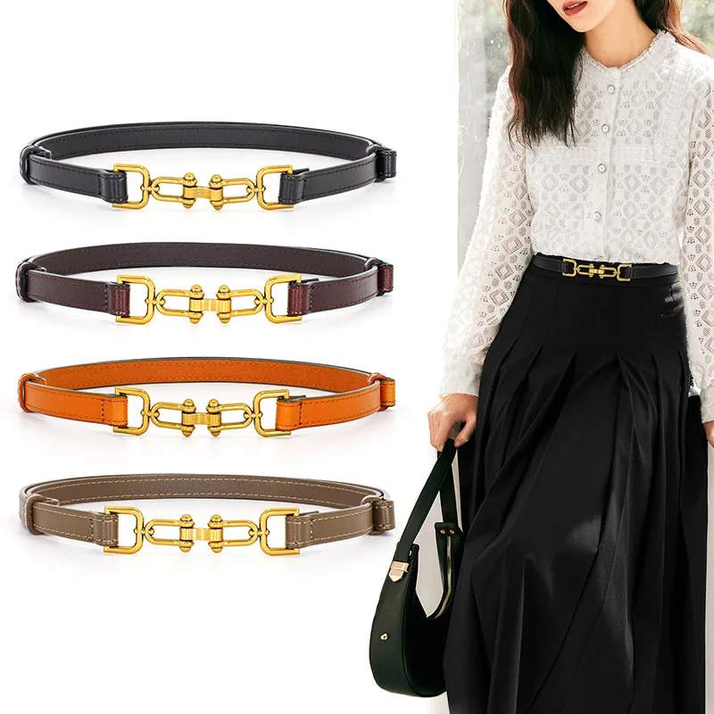 

GOOWAIL Original Alloy Buckle Design Women Thin Waistband Fashion Cute Versatile Dress High Waist Luxury Belt 2022 Summer New