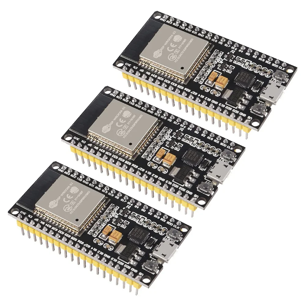 

3PCS ESP-WROOM-32 ESP32 2-In-1 2.4GHz Dual-Mode WiFi + Bluetooth Dual Cores Microcontroller Processor for IDE