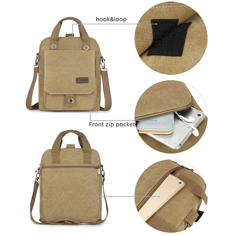 Мужская многофункциональная сумка через плечо из холста