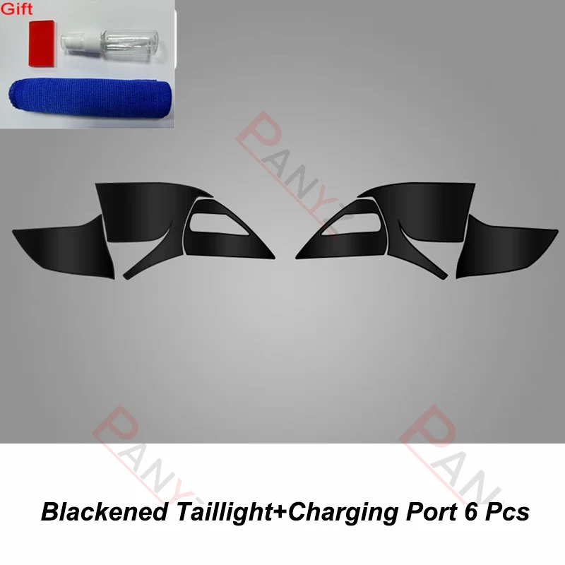 

Затемненная Тонировочная пленка для Tesla Model 3 Y, полный комплект передних фар, задний фонарь, зарядный порт, Стайлинг автомобиля, ТПУ, меняющая цвет пленка