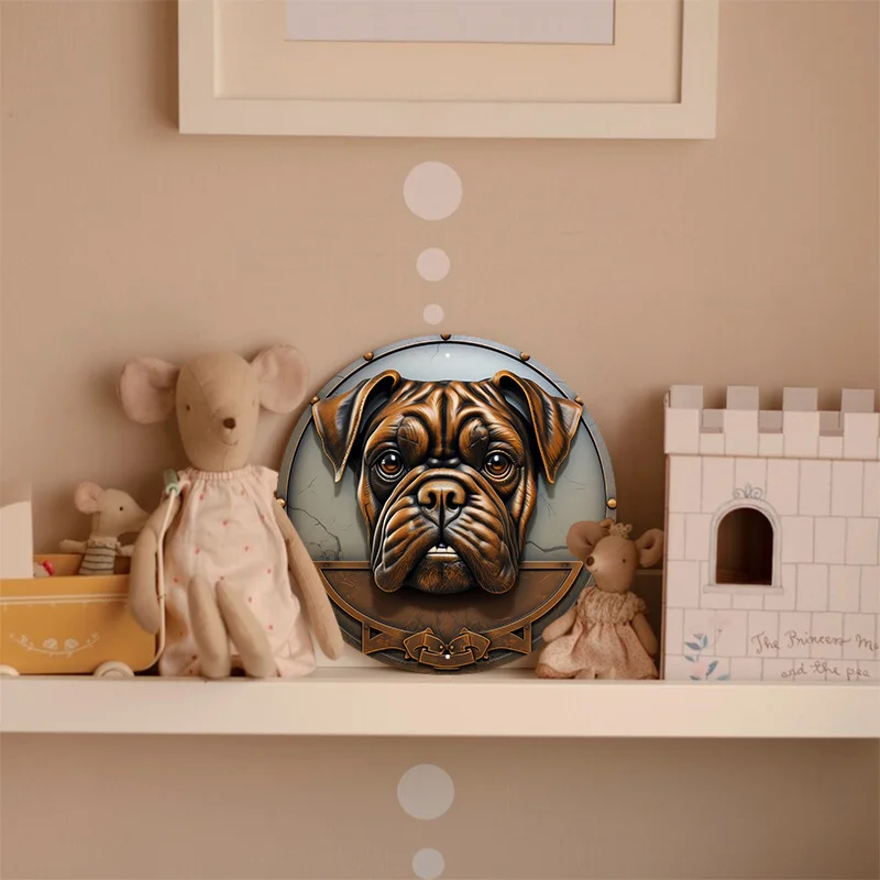 Алюминиевые металлические боксерские собаки с выгравированным дизайном