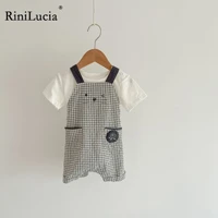 rinilucia summer newborn baby romper plaid baby clothes girl rompers cotton sleeveless o neck infant boys romper