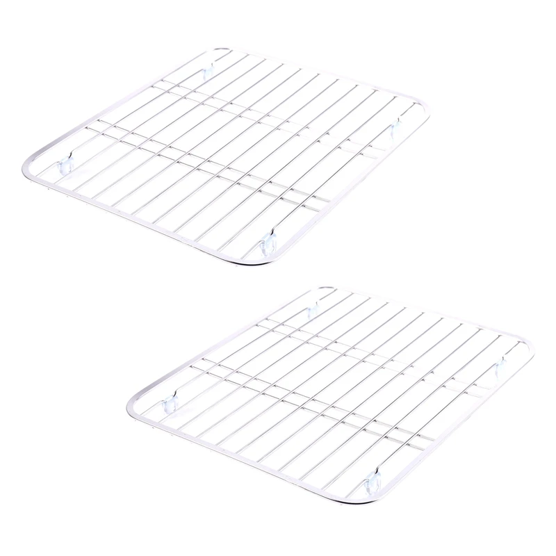 

2X Sink Drainer Rack Multifunctional Kitchen Fruit Vegetable Dish Drying Rack Kitchen Sink Protector Grid