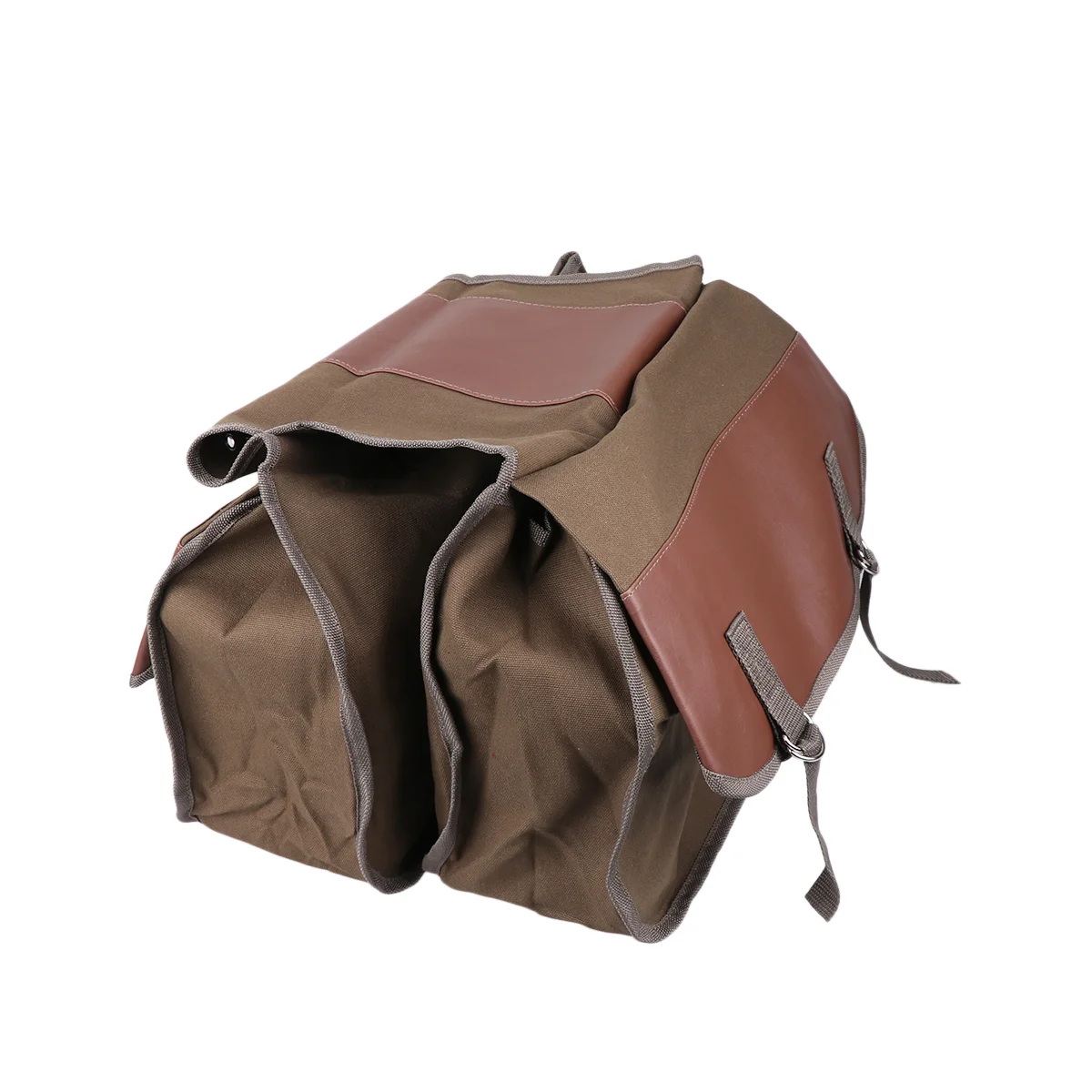

Double Pouches Mountain Storage Bag Weight Loading Pouch Canvas Organizer for Travel Picnic (Khaki)