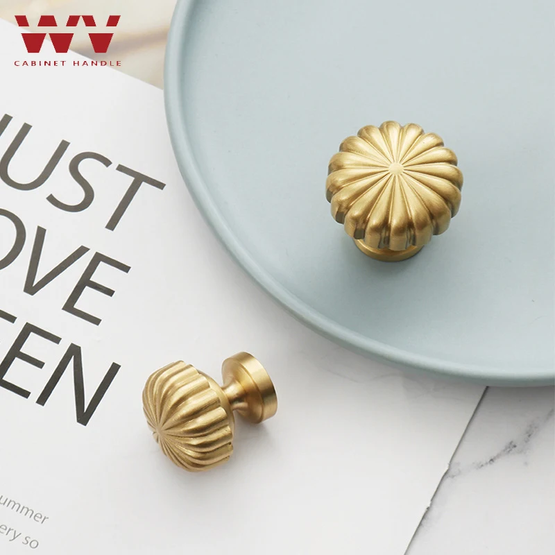 

WV Cabinet Knobs Handles for Cabinets and Drawers Cabinets Pulls Copper Drawer Knob Gold Dresser Knob Classical Furniture Handle