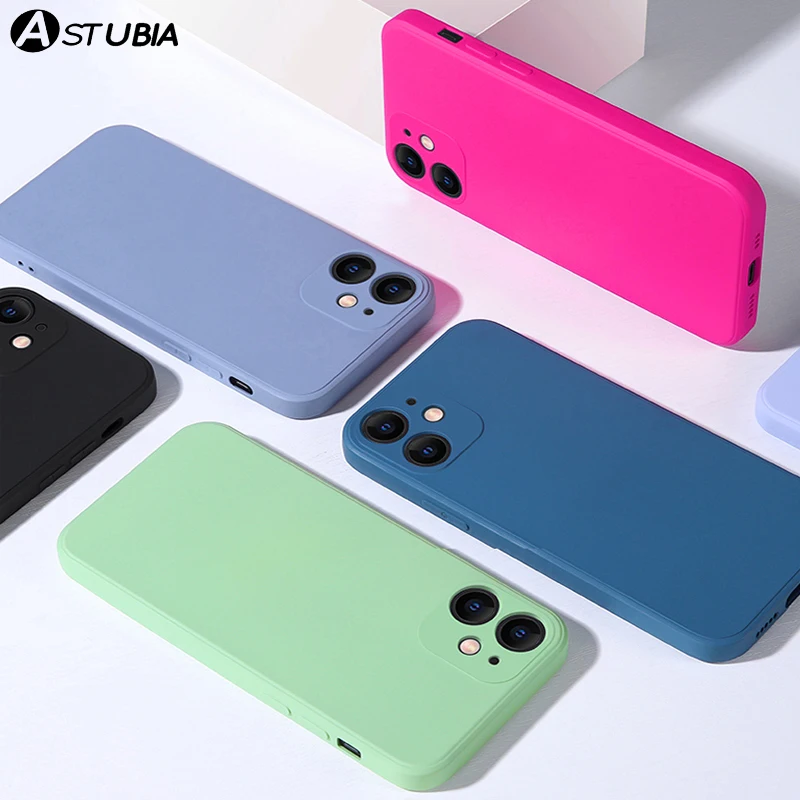 

Square Liquid Silicone Protection Case For iPhone 13 Pro Max 11 12 XS Max XR Mini 7 8 X Plus SE 2020 Shockproof Soft Back Cover