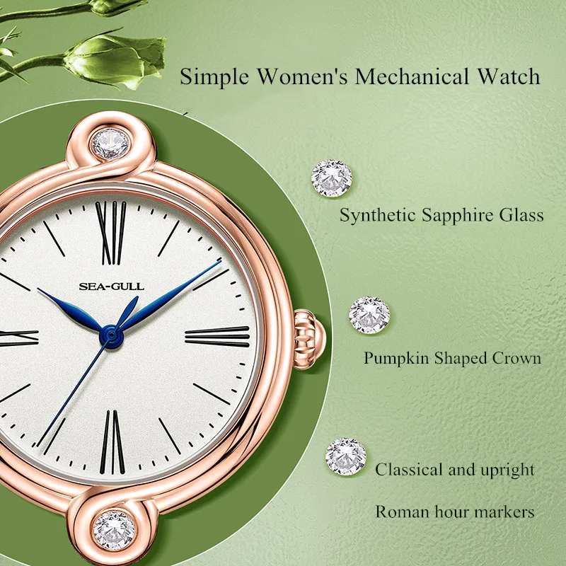 Фото Женские часы Seagull Möbius Design водонепроницаемые 50M Luxury Machinery Женские часы Reloj Mujer 1043L №2