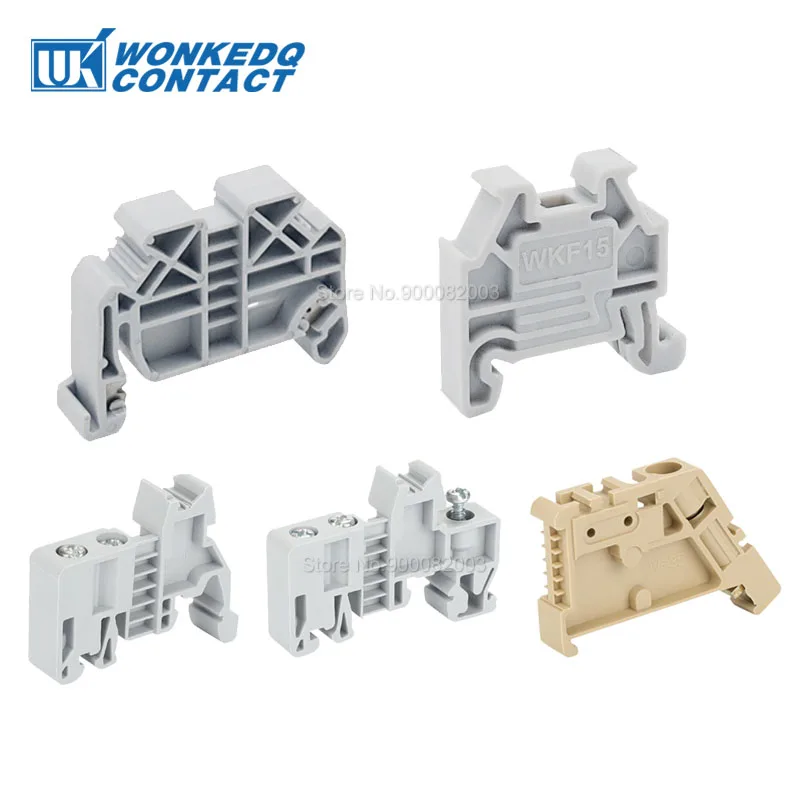

End Stop Bracket 10Pcs E/UK E/UK2 EW35 WKF35 Mounting NS 35 DIN Rail Terminal Block Fixed CLIPFIX Screwless Tool-free End Clamp