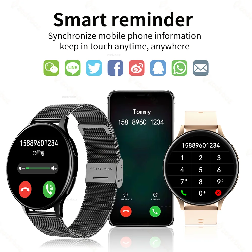Смарт-часы ZODVBOZ для мужчин и женщин водонепроницаемые с функцией отклика