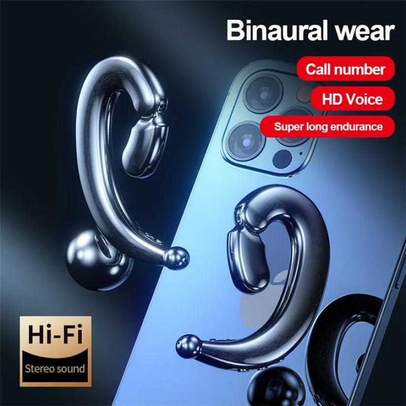 

M520 Adjustable Earpiece Wireless Headset Bluetooth 5.0 HD Sound Quality Hifi Stereo Bone Conduction Single Ear Earhook Earphone