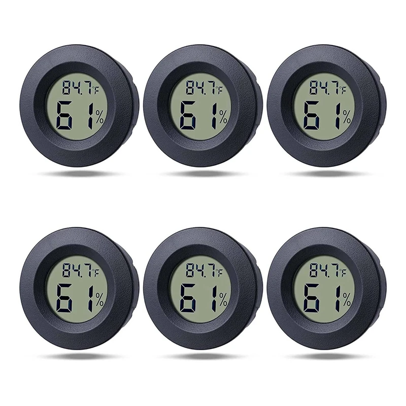 

New Mini Hygrometer Thermometer Digital Indoor Humidity Gauge Monitor With Temperature Meter Sensor Fahrenheit (℉) 6 Pack