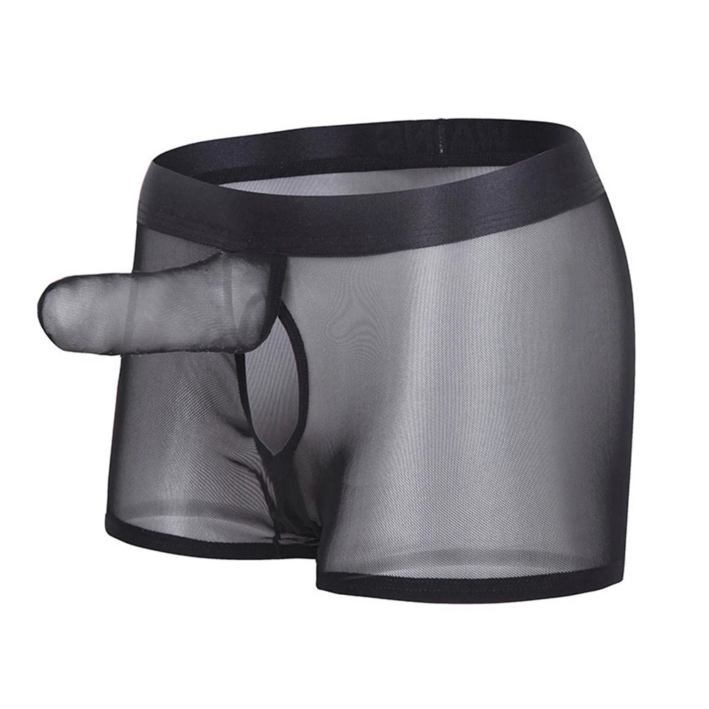 

Мужское нижнее белье из искусственной кожи с фатиновым мешочком в виде слона, нижнее белье, дышащие плоские боксеры, нижнее белье с рукавом JJ