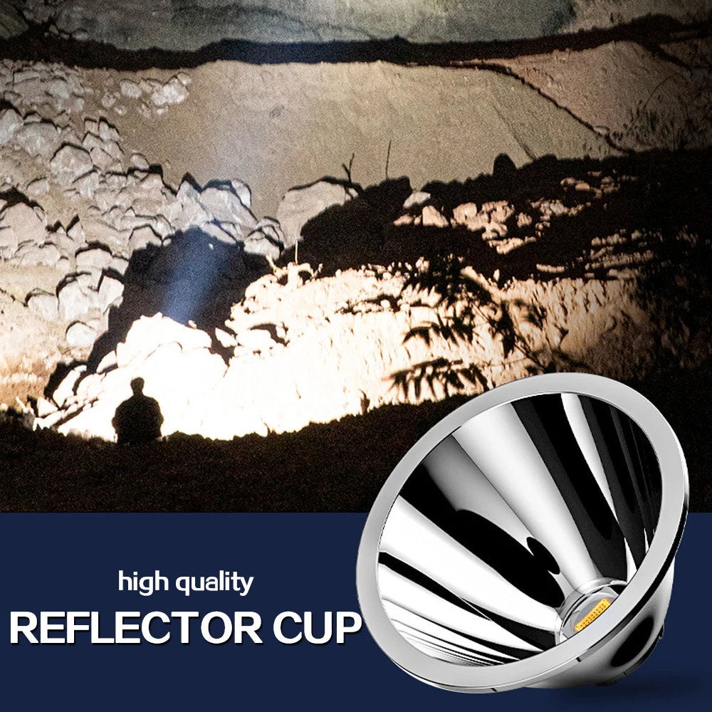 Продажа Суперъяркий фонарик 50000 лм, дальнего действия 500 м, прожектор, портативный бытовой водонепроницаемый фонарик, многофункциональный светодио...