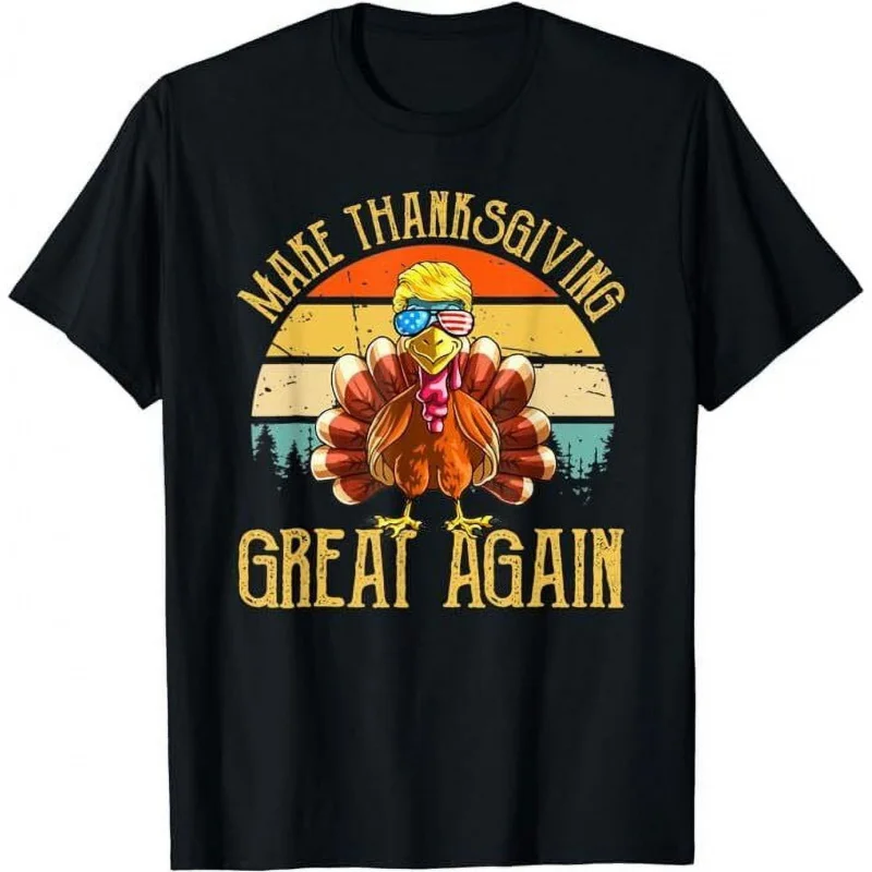 НОВАЯ LIMITED MAKE THANKSGIVING GREAT AGAIN Trump Турция Винтажная футболка Свободная мужская и