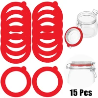 15pcs Silicone Replacement Gasket Airtight Rubber Seals Rings For Glass Clip Top Jars  Lids Leak-proof O Ring Seals Gaskets