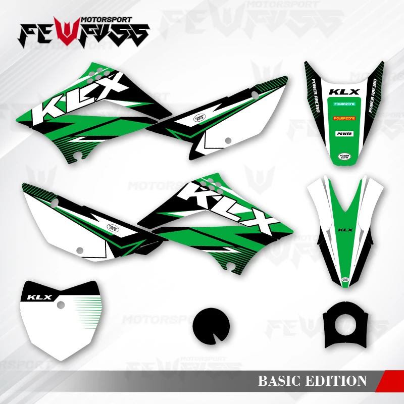 Фото Графические наклейки Fewfuss, наклейки для мотоцикла, фон на заказ для KAWASAKI KLX110 2010 2011 2012 2013 2014-2020 110 KLX 002 №1