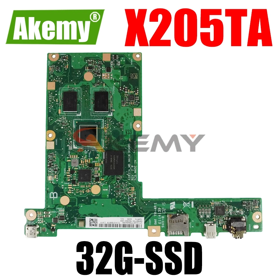 

AKEMY X205TA Laptop Motherboard For ASUS EeeBook X205TAW X205T Original Mainboard 32G-SSD