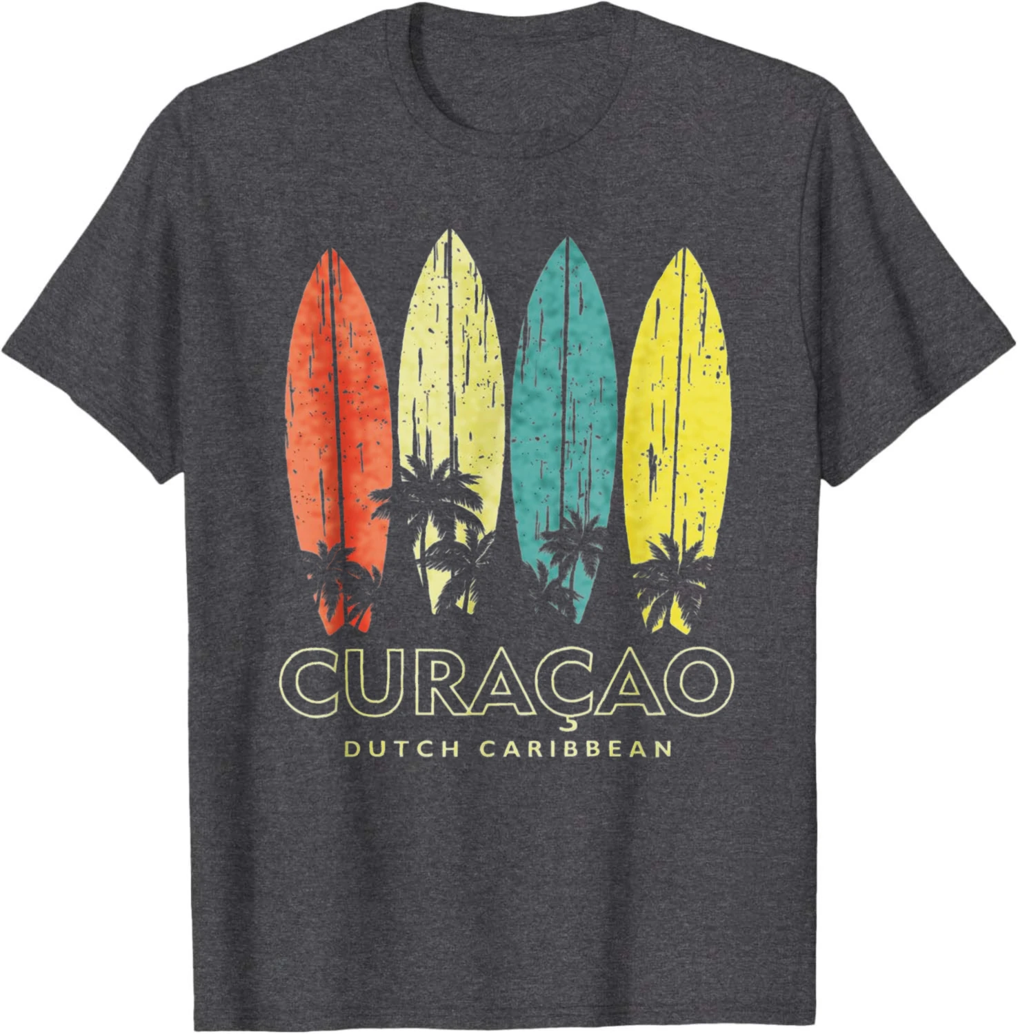 Фото Футболка Curacao Retro Surfboards в винтажном стиле для мальчиков, девочек, мужчин и женщин, хлопковая футболка с графическим принтом, уличная одежда, Ropa Hombre №3