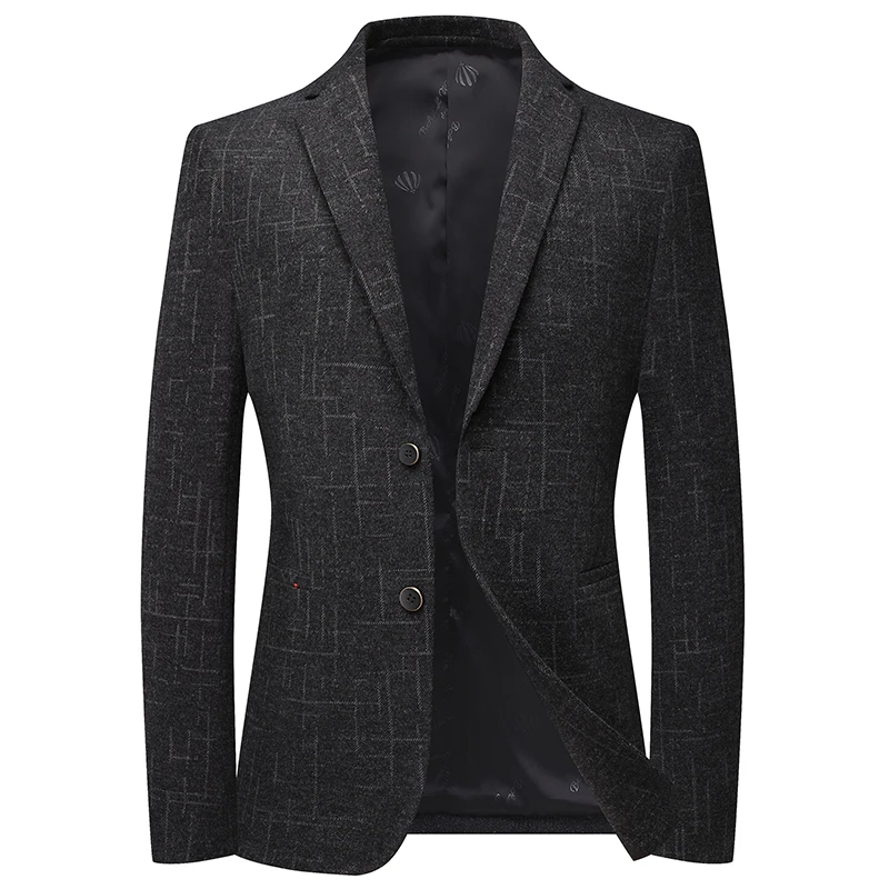 

Брендовый роскошный костюм Мужская куртка новинка осень 2023 модная деловая повседневная мужская куртка в полоску с плоским воротником