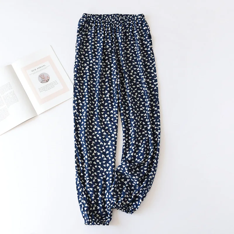 Women's new faux cotton trousers multicolor large size spring and summer beam leg pants thin section can be worn outside air con