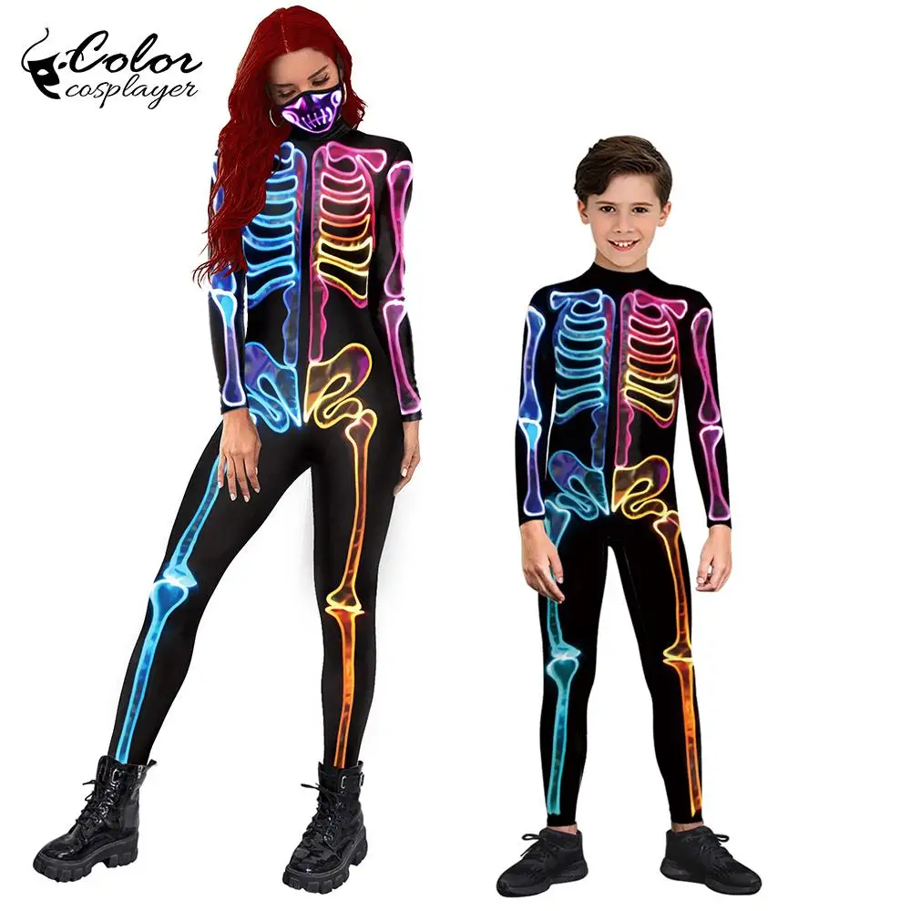 

Костюм для косплея er Hallowen, Семейный комплект с объемным рисунком, пикантный костюм с длинным рукавом для родителей и детей, комбинезон, Zentai