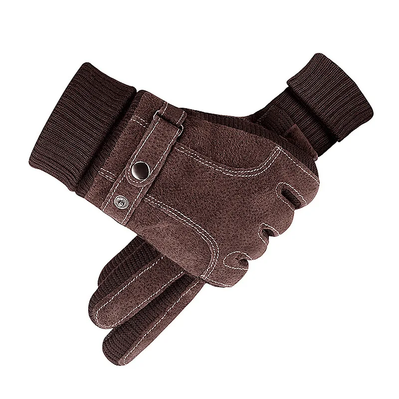 перчатки зимние мужские genuine leather fur gloves Men's winter riding touch screen warm windproof plush thick cold proof