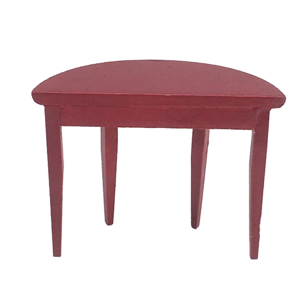 

House Half Round Table Desk Model Mini Ornament Furniture Figurines Miniature Toy Mahogany Crafts Home Decor