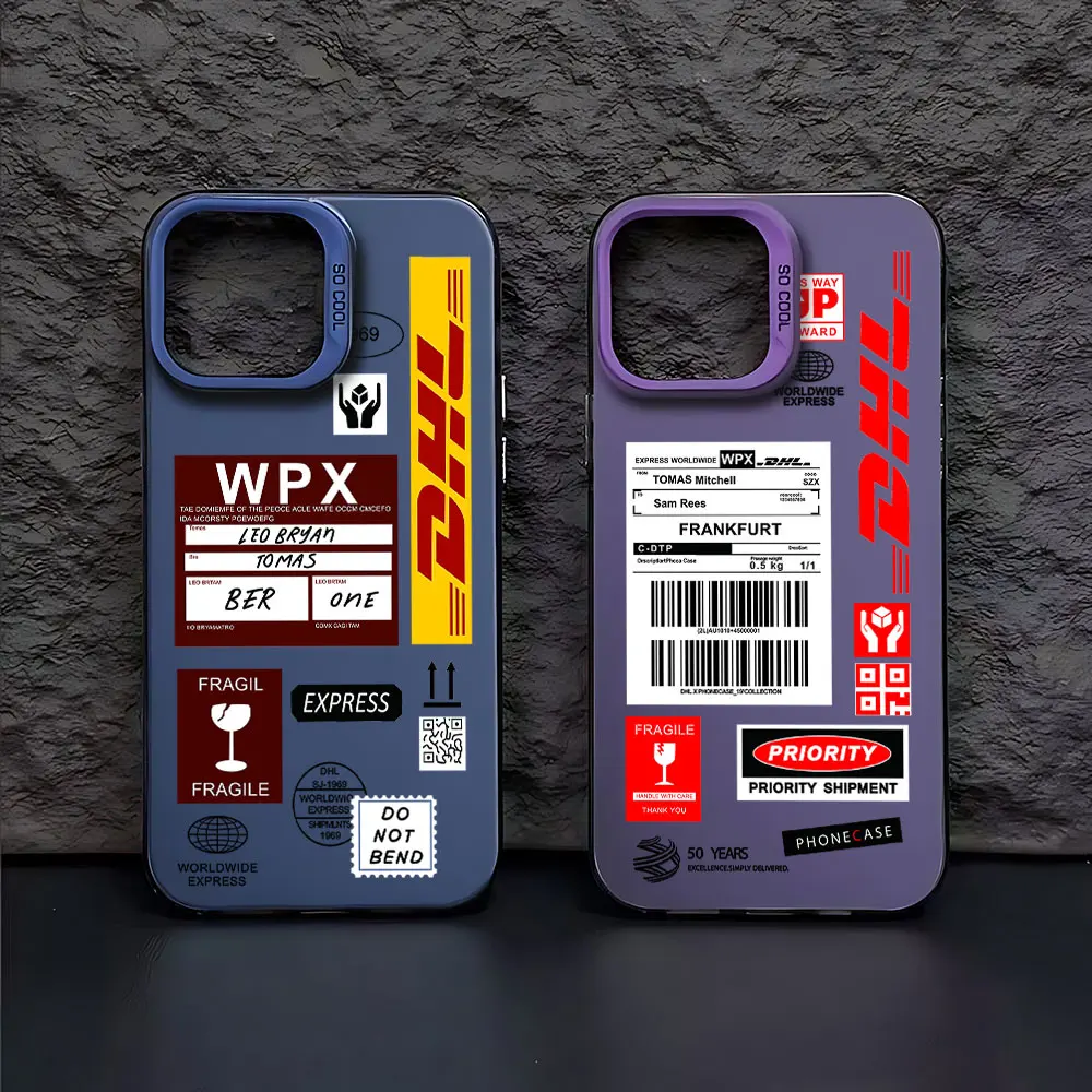 Фото Чехол для телефона Hot Trend Barcode Label D-DHL для Samsung Galaxy S25 S24 S23 S22 S21 S20 Note20 FE Ultra Plus 4G 5G, матовая задняя крышка №5