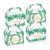 dd108 4pcs hey baby eucalyptus leaf hawaii party favor box birthday party candy packing gift boxes baby shower party decors