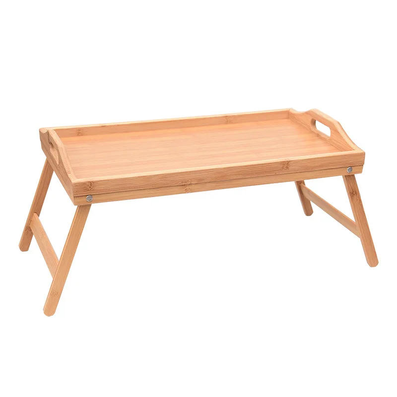 

Portable Bamboo Wood Bed Tray Breakfast Home Folding Laptop Desk Tea Food Serving Table Folding Leg Laptop Desk On The Bed