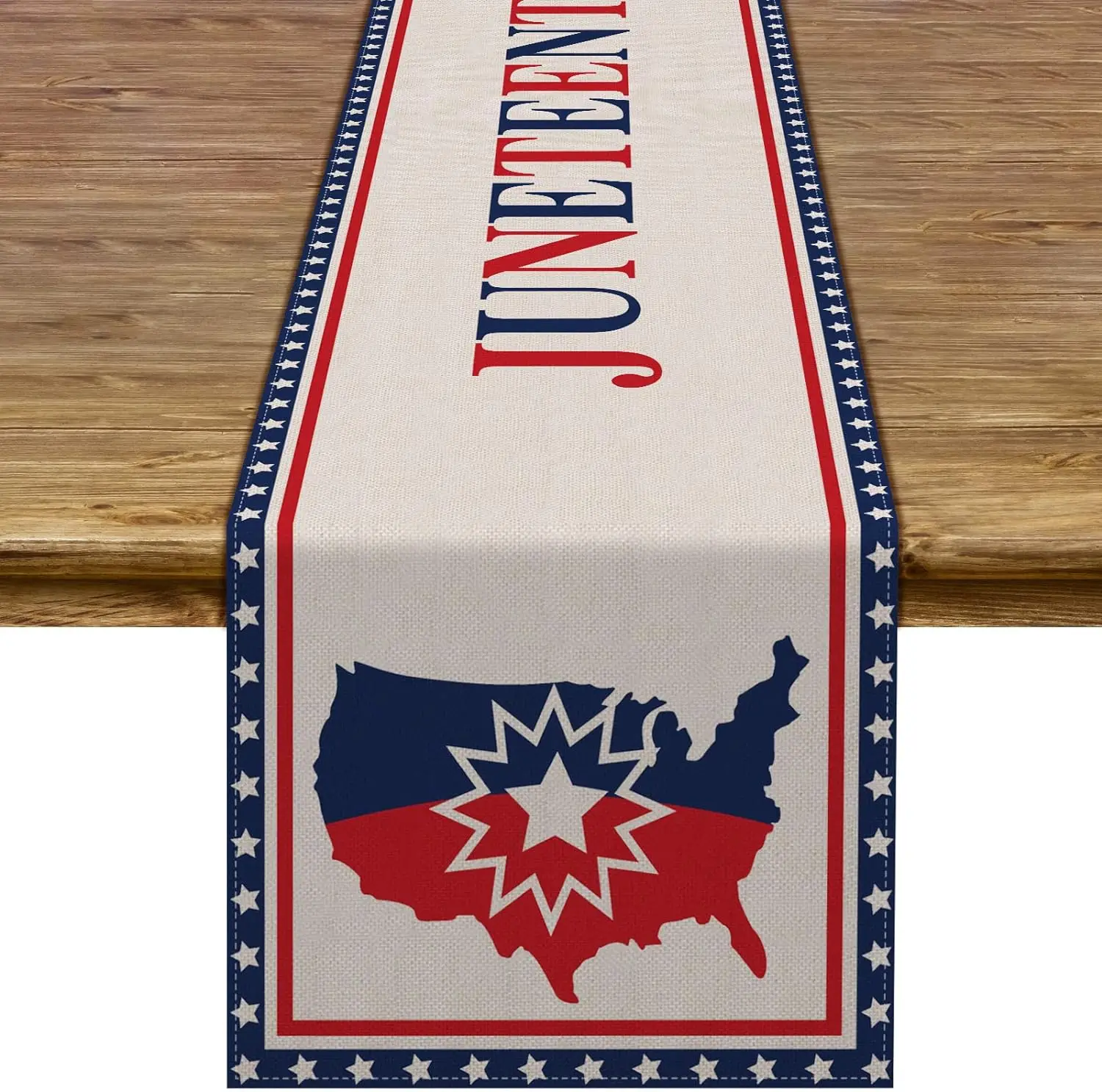 wa bieżnik na stół afroamerykański dzień niepodległości czarna duma gwiazdy paski kuchnia jadalnia dekoracja wnętrz