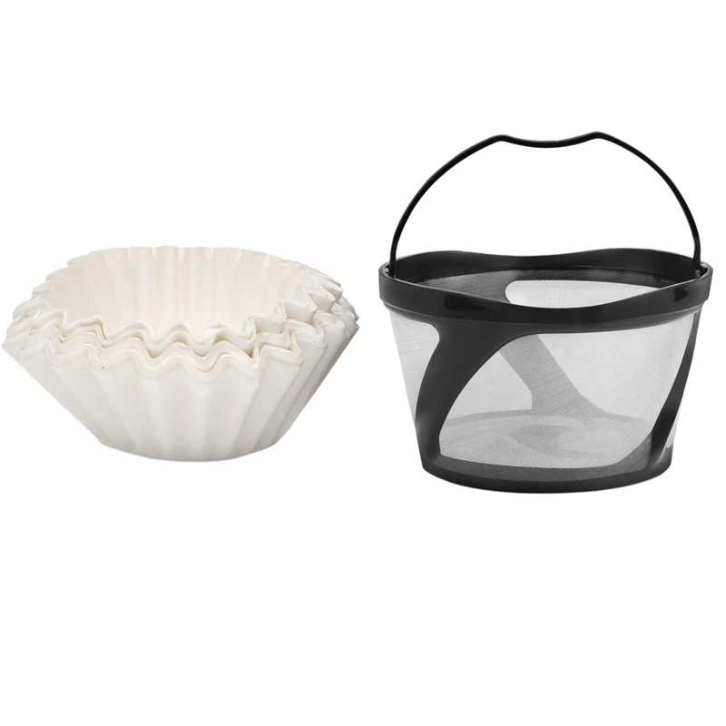 

Reusable Coffee Filter Basket with 50 Pcs Disposable Paper Coffee Filters for Keurig K Duo Brewers and K Duo Essentials