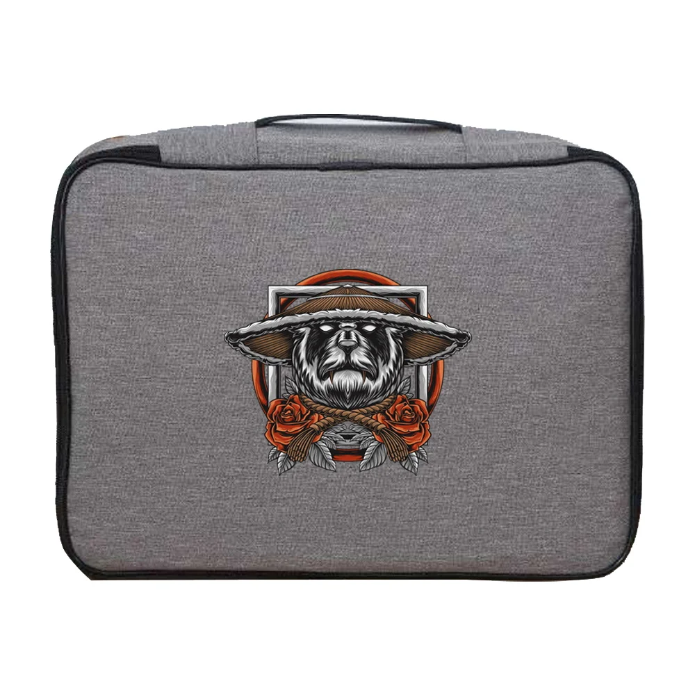 Documents Bags Organizer Case Handbags for Men Women Travel Credentials Luggage Storage Bag Waterproof Samurai Print File Holder