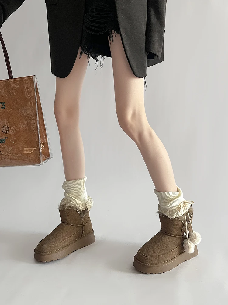 Женские сапоги туфли на плоском каблуке ботинки с круглым носком женская