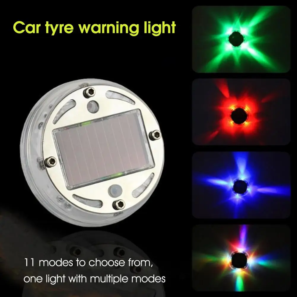 

Car Tire Decoration Light Excellent Colorful Lighting No Wiring Solar Power Auto Wheel Warning Lamp for Vehicle