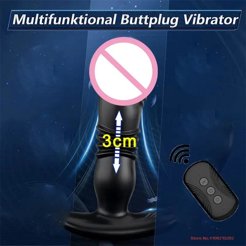 thrusting Plug anal sillicone adult wind men wireless remote anal extension tool xl ring for couple women vibrator erotica CRW1