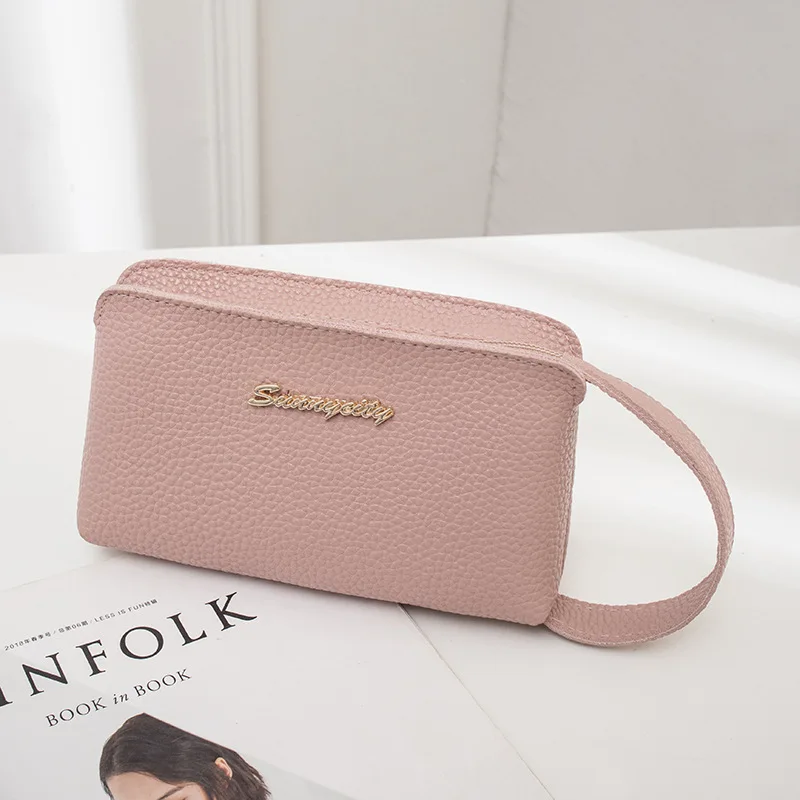 Luxury New Ladies Wallet Long Clutch Phone Bag Solid Color Leather Wallets Women Money Bag Credit Card Holder Zipper Coin Purses