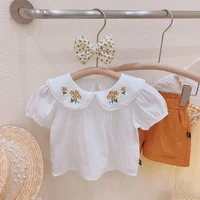 new childrens baby kids girls cotton t shirts childrens girls summer tops girls embroidered short sleeves lovely shirts p4 666